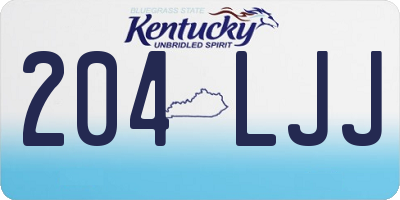 KY license plate 204LJJ