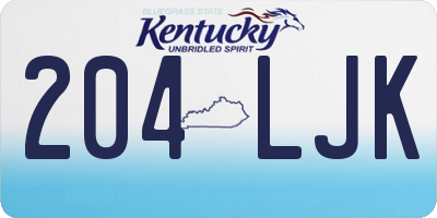 KY license plate 204LJK