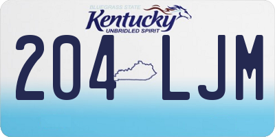 KY license plate 204LJM