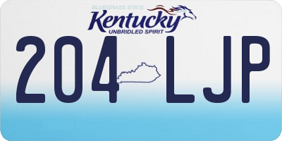 KY license plate 204LJP