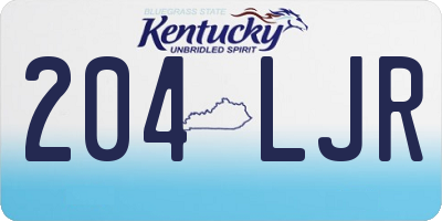 KY license plate 204LJR