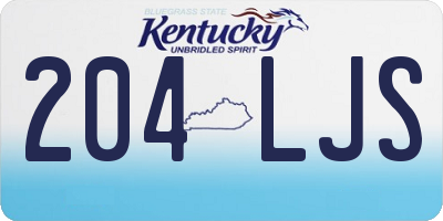 KY license plate 204LJS