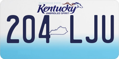 KY license plate 204LJU