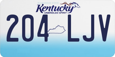 KY license plate 204LJV