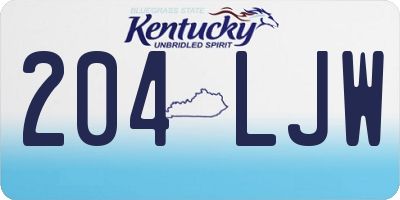 KY license plate 204LJW
