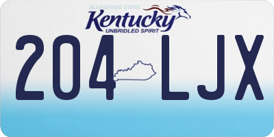 KY license plate 204LJX