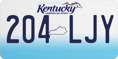 KY license plate 204LJY