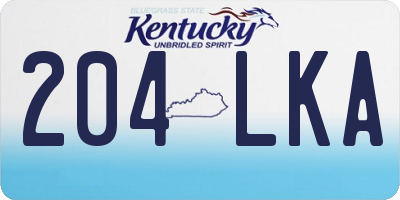 KY license plate 204LKA