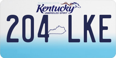 KY license plate 204LKE