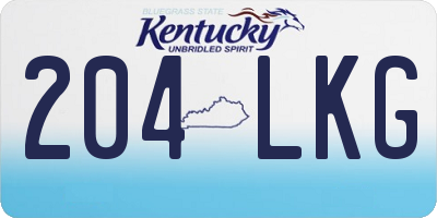 KY license plate 204LKG
