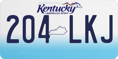 KY license plate 204LKJ