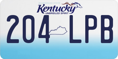KY license plate 204LPB