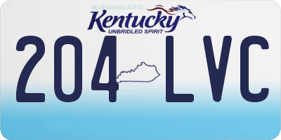 KY license plate 204LVC