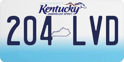 KY license plate 204LVD