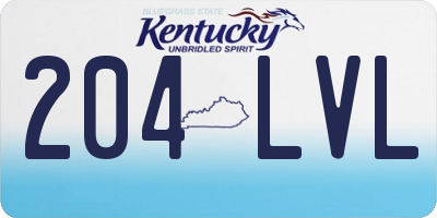 KY license plate 204LVL
