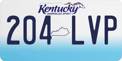 KY license plate 204LVP