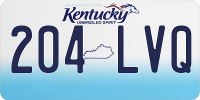 KY license plate 204LVQ