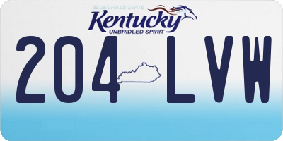 KY license plate 204LVW