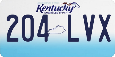 KY license plate 204LVX
