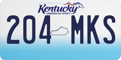 KY license plate 204MKS