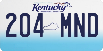 KY license plate 204MND