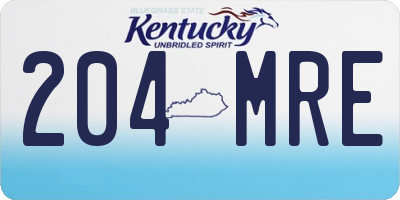 KY license plate 204MRE