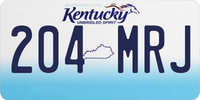 KY license plate 204MRJ