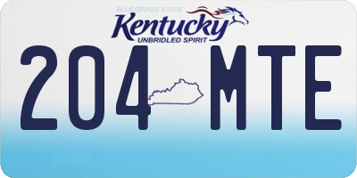 KY license plate 204MTE