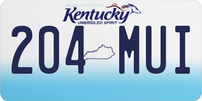 KY license plate 204MUI