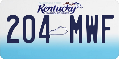 KY license plate 204MWF