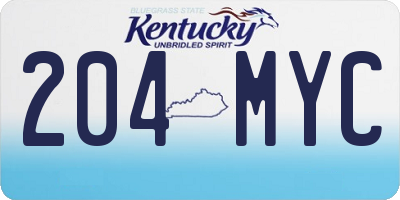 KY license plate 204MYC