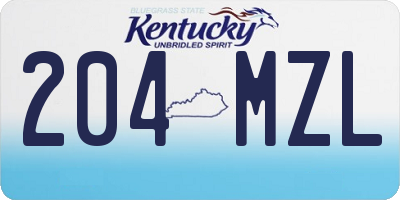 KY license plate 204MZL