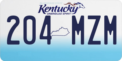 KY license plate 204MZM