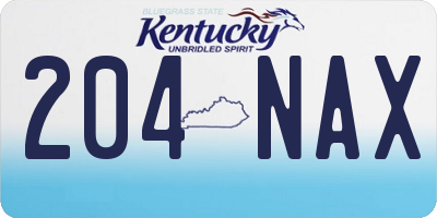 KY license plate 204NAX