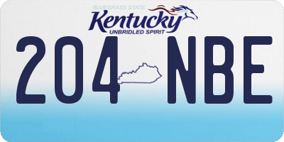 KY license plate 204NBE