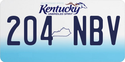 KY license plate 204NBV