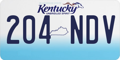 KY license plate 204NDV