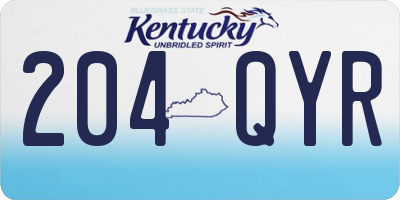 KY license plate 204QYR