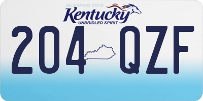KY license plate 204QZF