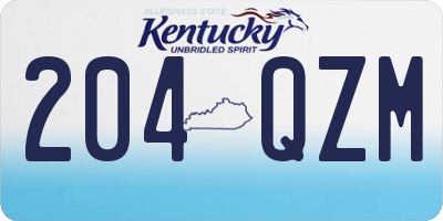 KY license plate 204QZM