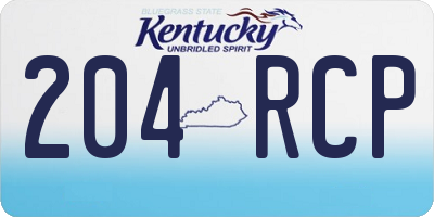 KY license plate 204RCP