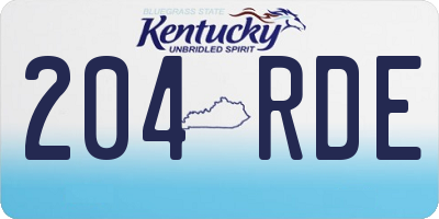 KY license plate 204RDE