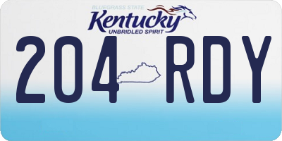 KY license plate 204RDY