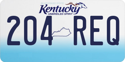 KY license plate 204REQ