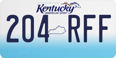 KY license plate 204RFF