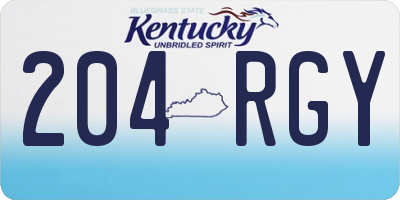 KY license plate 204RGY