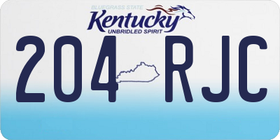 KY license plate 204RJC
