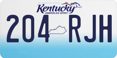 KY license plate 204RJH