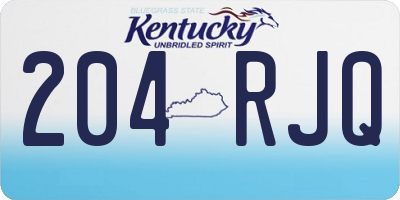 KY license plate 204RJQ