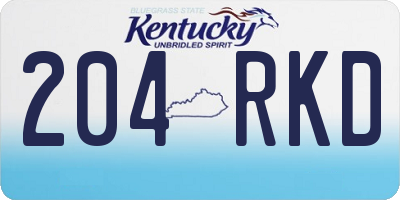 KY license plate 204RKD